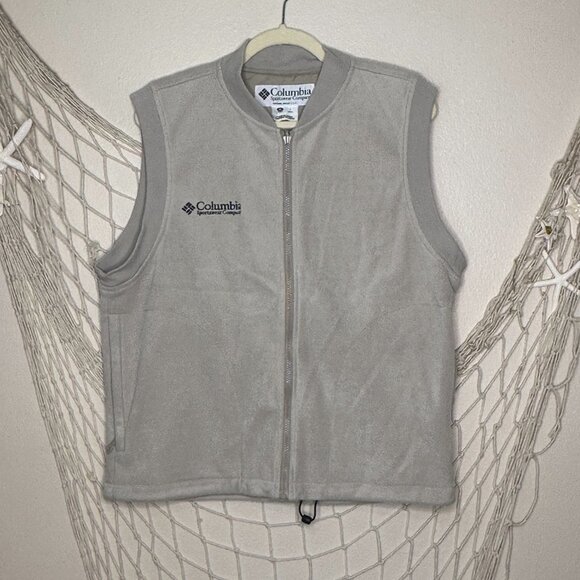 COLUMBIA SPORTSWEAR COMPANY Beige Fleece Full Zip Vest L - Picture 7 of 7
